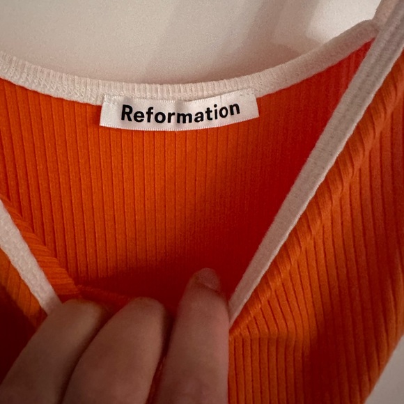 Reformation Orange Cutout dress - Picture 2 of 3